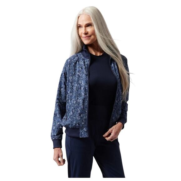 Athleta $139.00 Brooklyn Bomber Jacket Size M Captivate Chrome Blue - Picture 13 of 13